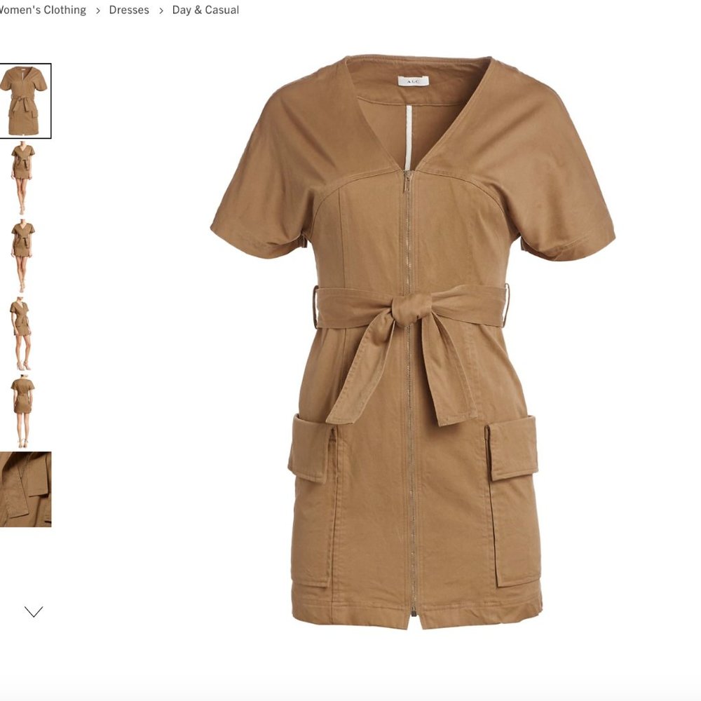 KHAKI DRESS BELTED A.L.C.